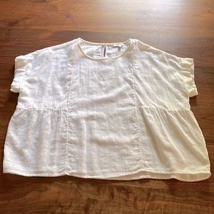 Madewell Cuffed-Sleeve Shirred Top size M
